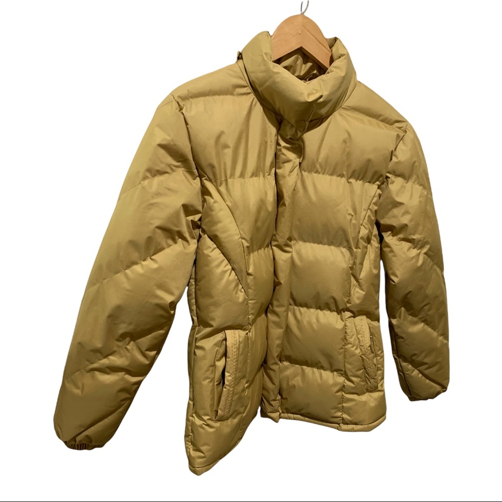 SAIPING HIGH QUALITY FASHION GOLD FULL ZIP VELCRO QUILTED PUFFER JACKET SIZE S/P